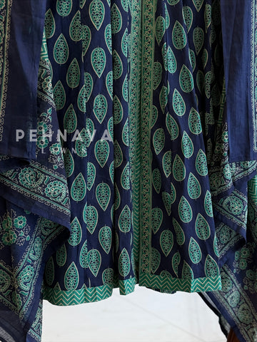 Ajrak Print A-Line Suit Set 11021-24