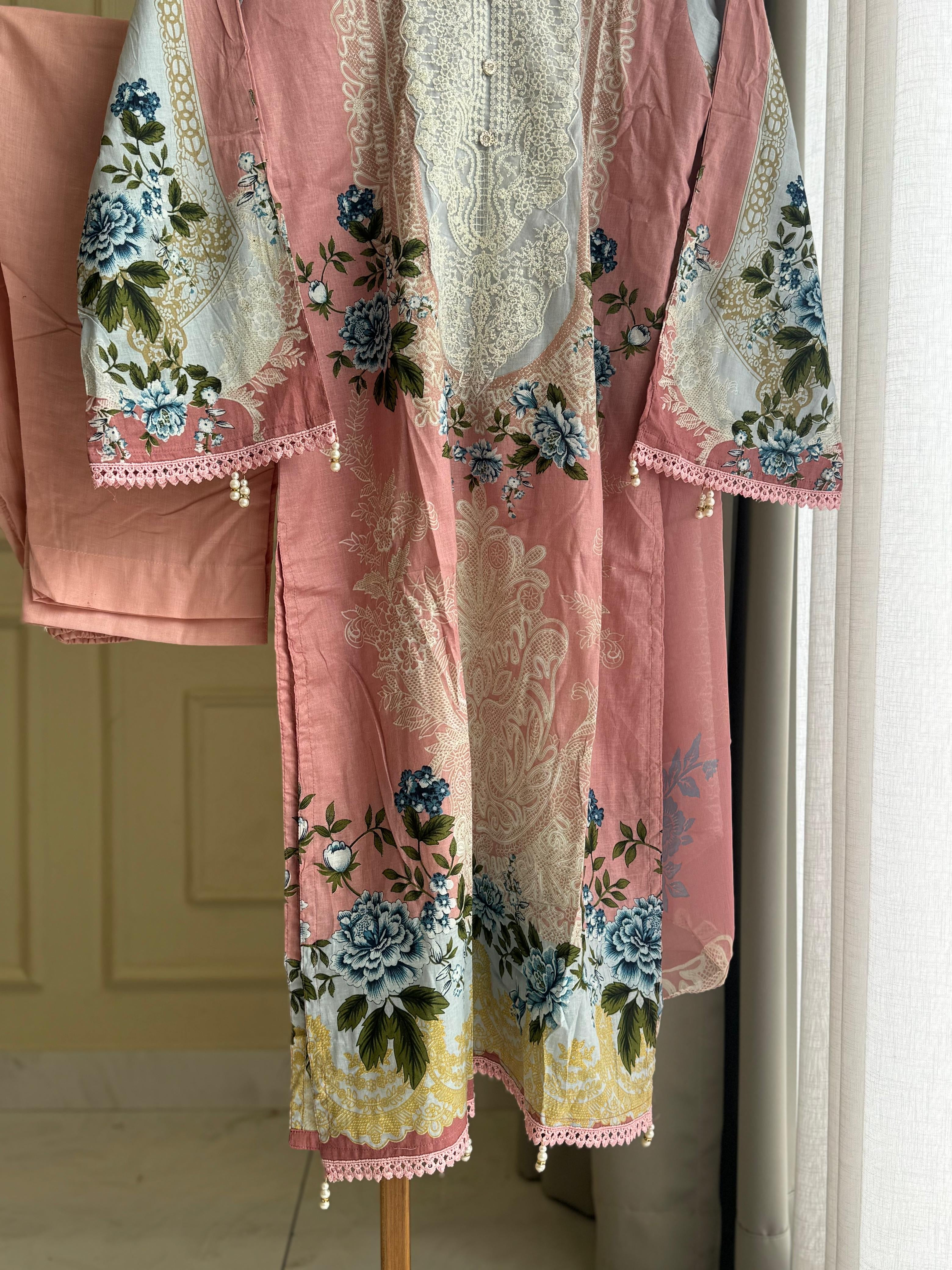 Cotton Casuals with Embroidered Dupatta-3904