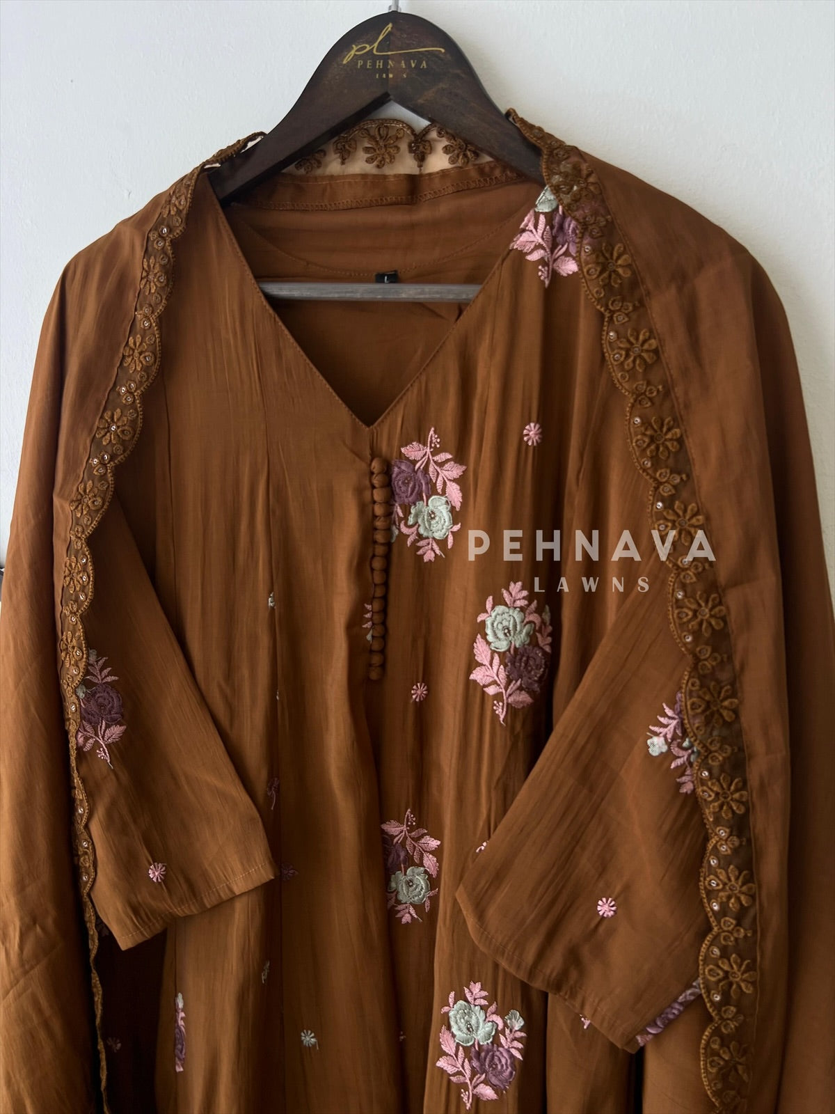 Embroidered Three Piece Suit-15686