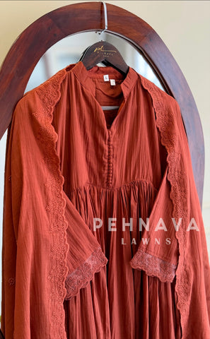 Lace-Trimmed Kurta Set-6404