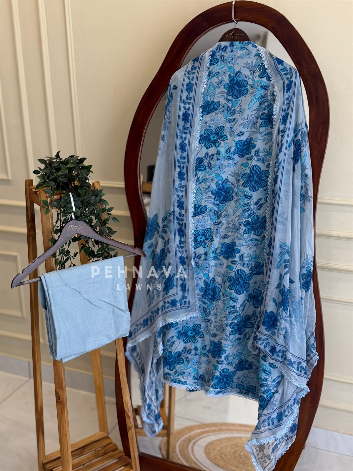 Floral Printed Unstitched Suit