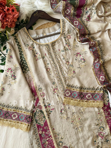 Muslin Unstitched Suit-351 - Pehnava Lawns