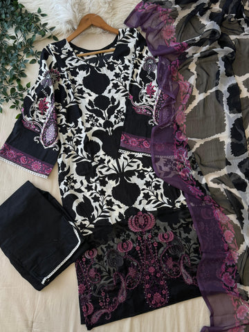 Soft Florals Casual Suit Set