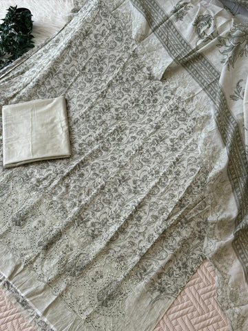 Cotton Embroidered Suit Ft. Cotton Dupata-1