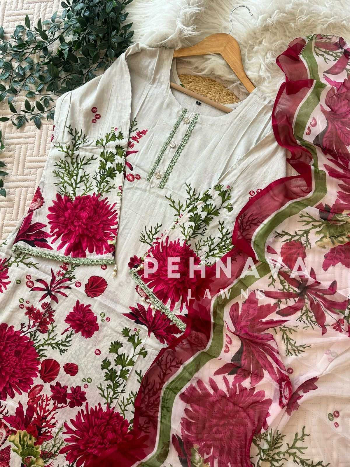 Floral Printed Pak Suit-1284