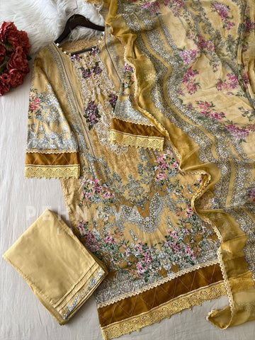 Cotton Lace Detail Suit Set-1484