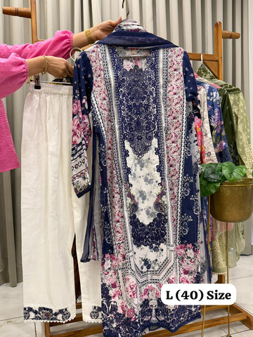 Signature Embroidered Three Piece Set