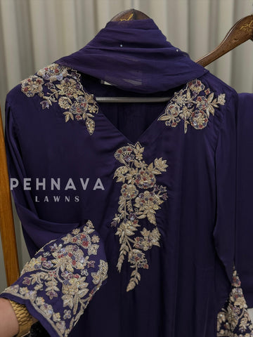 Premium Crepe Embroidered Suit