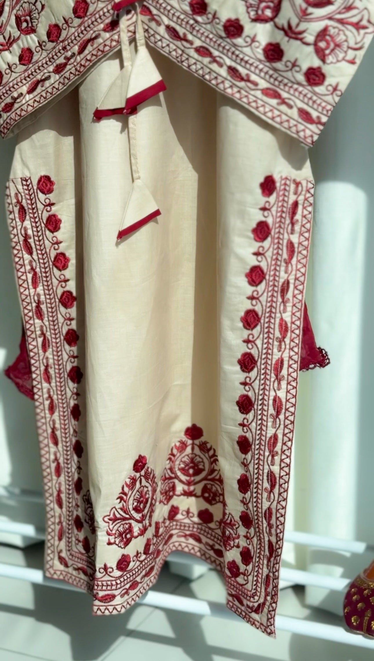 Embroiza Pakistani Modern Two Piece Suit-Beige