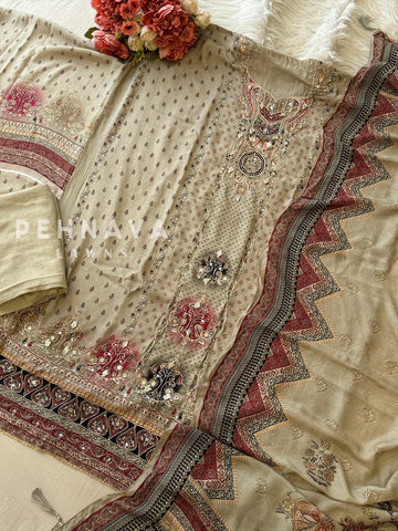 Premium Muslin Suit Set-324 - Pehnava Lawns