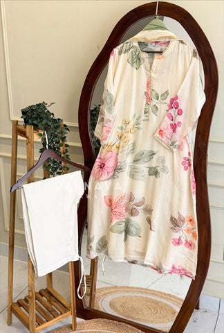 Floral Printed Three Piece Suit