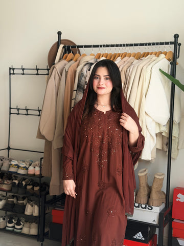 Mocha Brown Mukaish Set(Pre-Booking 6-8 Days Dispatching )