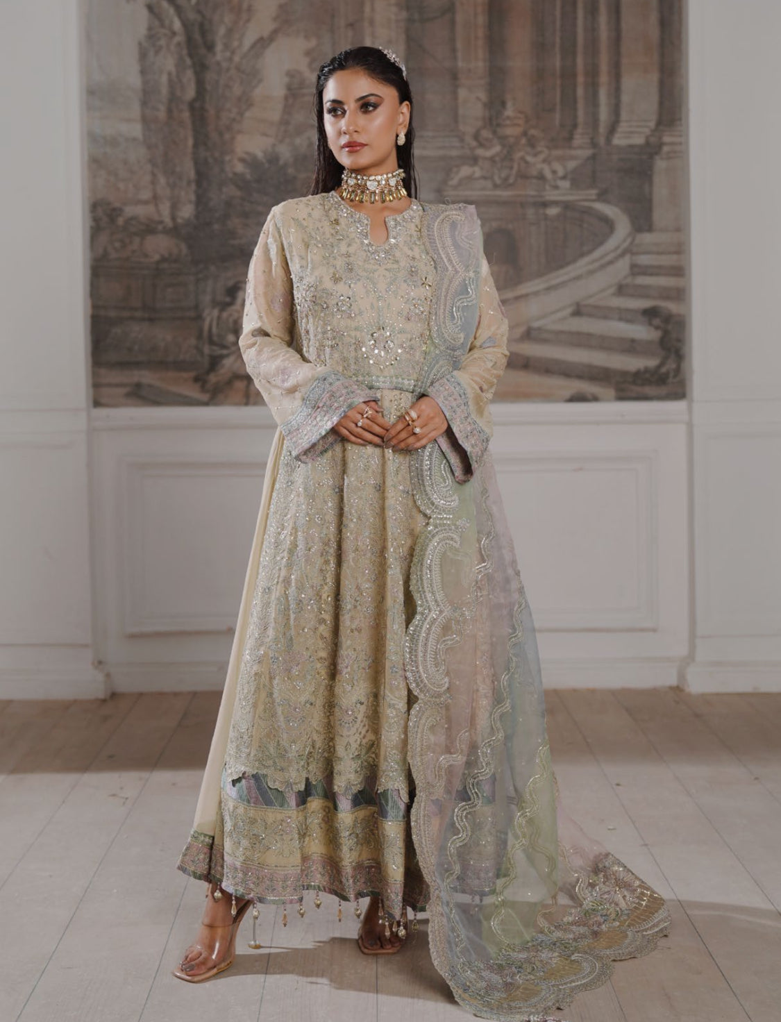 GLAMOURA BY NOOR'S SEMI-STITCHED 3PC | D-01