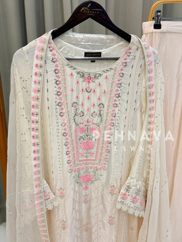 Premium Silk Embroidered Suit - Pehnava Lawns