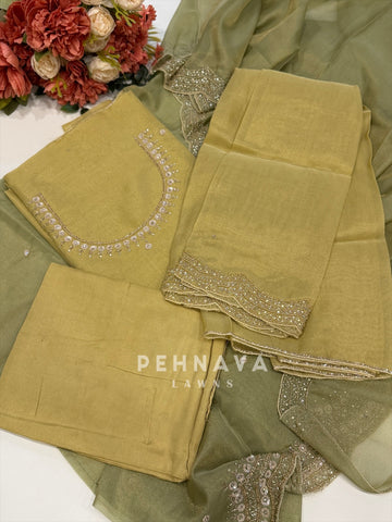 Tissue Handworked Unstitched Suit-302