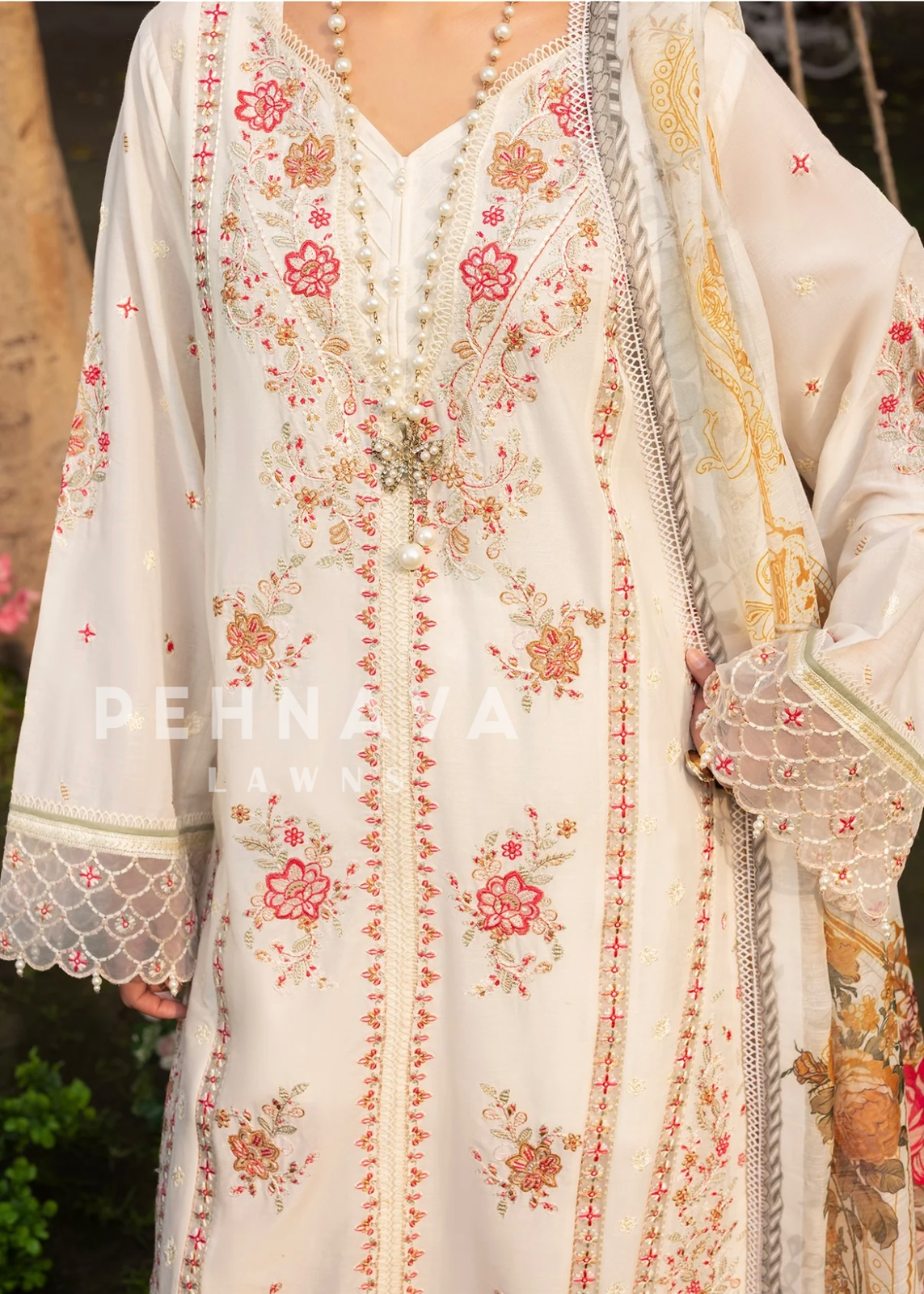 Zarqun Premium Cotton Embroidered Ensemble