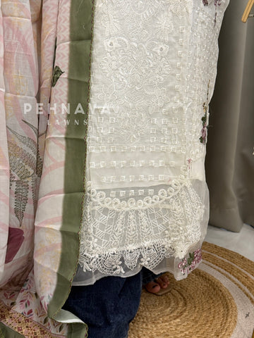 Embroidered Semi Stitched Suit
-3907