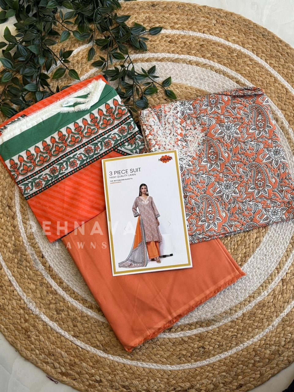 Premium Khaadi Embroidered Lawn Suit