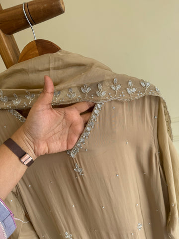Viscous organza handworked suit-with color options (light)
