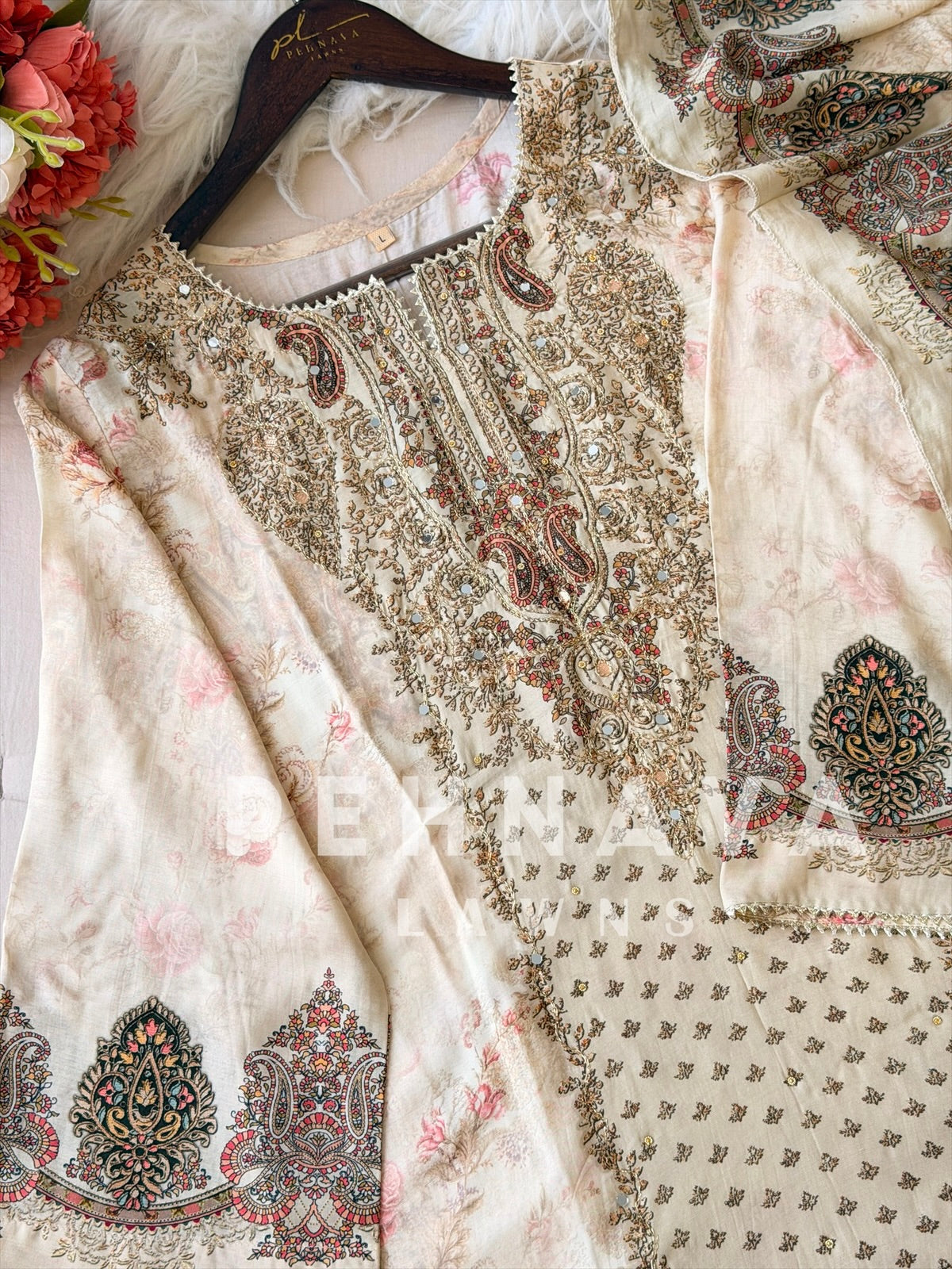 Muslin Unstitched Suit-339-B