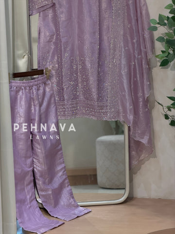 Crinkle Tissue Organza Three Piece Suit