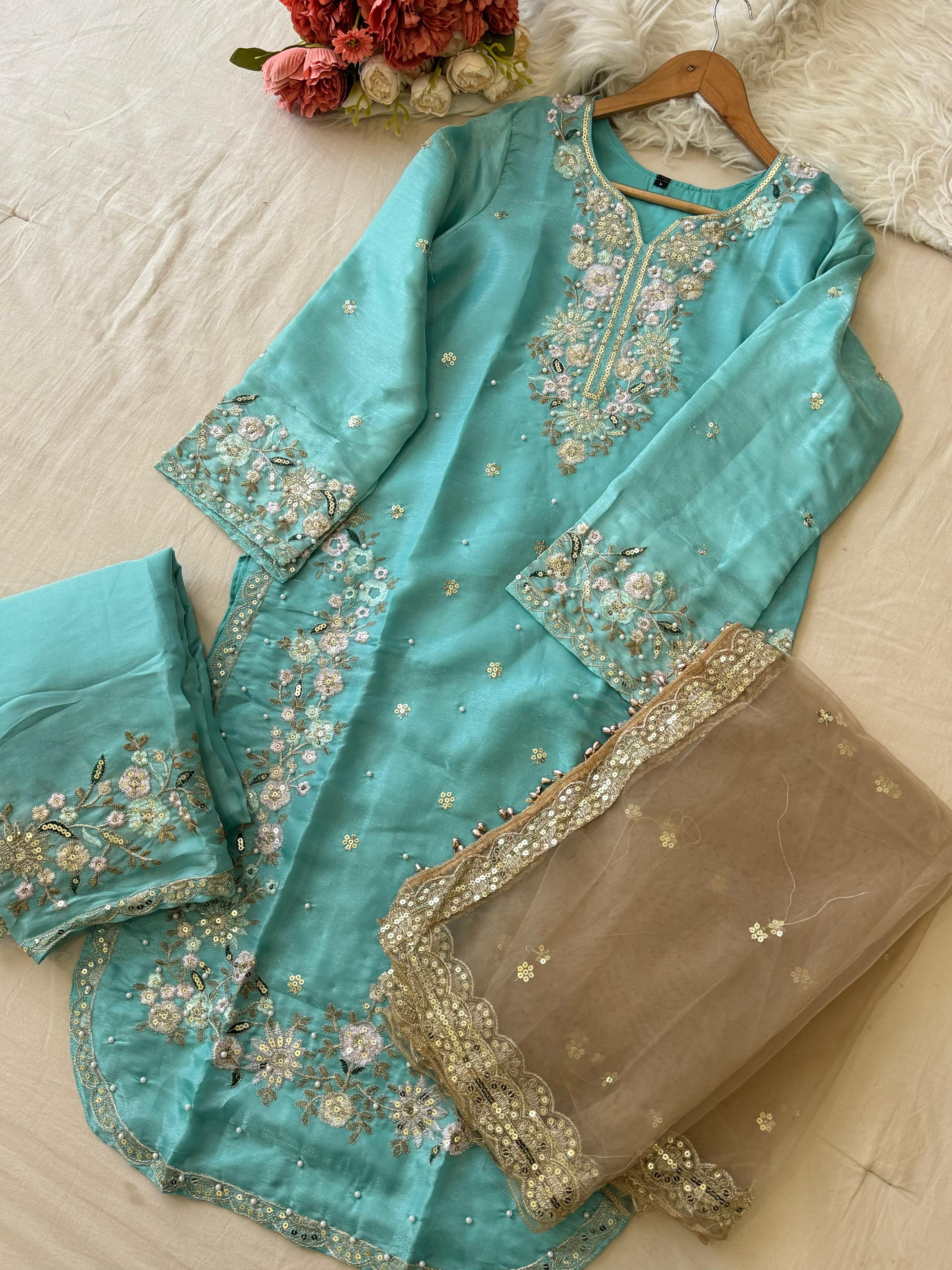 Jimmy Choo Party wear with Organza Dupatta