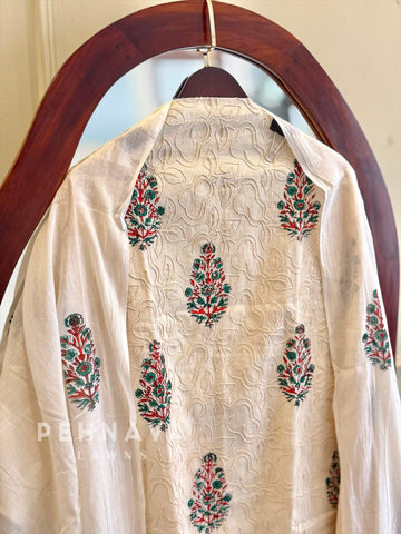 Thread Embroidered Unstitched Suit