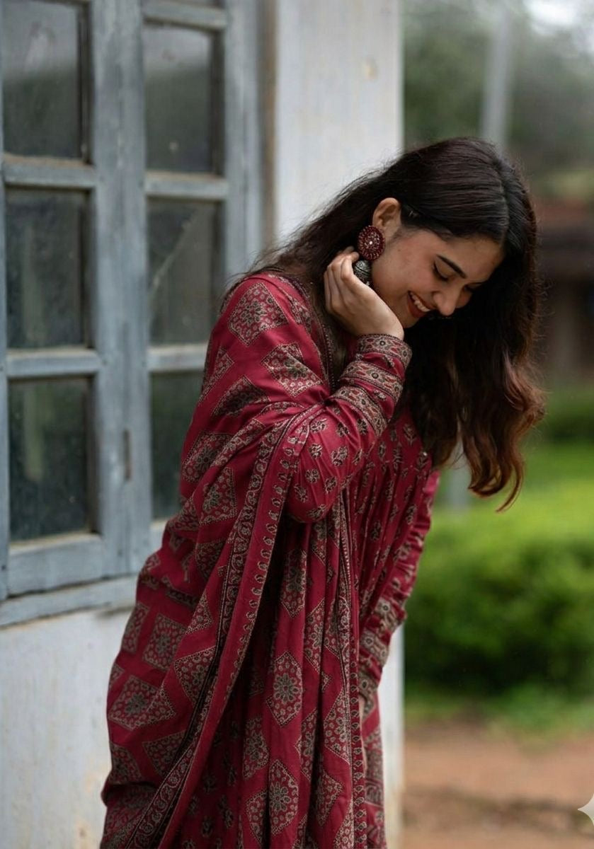 New-Classic Ajrakh Print Suit