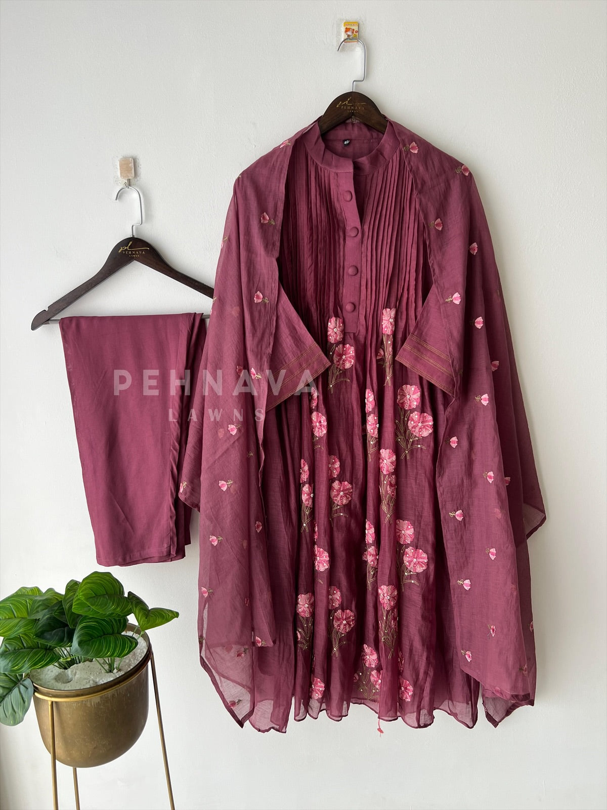 Chanderi Embroidered Suit