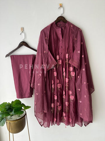 Chanderi Embroidered Suit