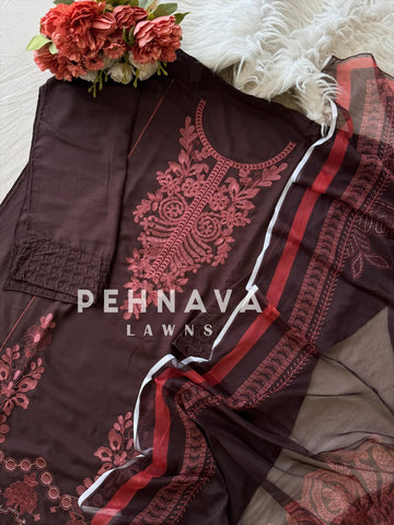 Floral Embroidered Rayon Suit