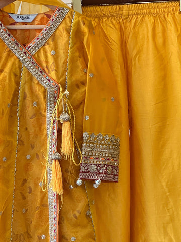 Kids party wear -ready to wear MKS-PF25-02-MUSTARD - Pehnava Lawns