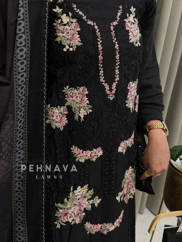 Embroidered Semi Stitched Suit-3908