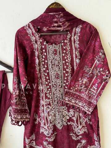 Embroidery Printed Suit Set-1511