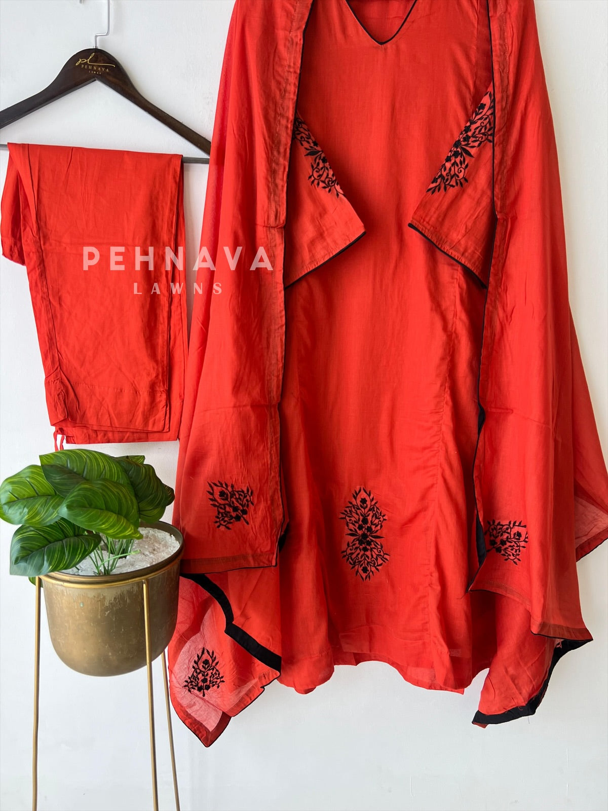Black Thread Embroidered Suit