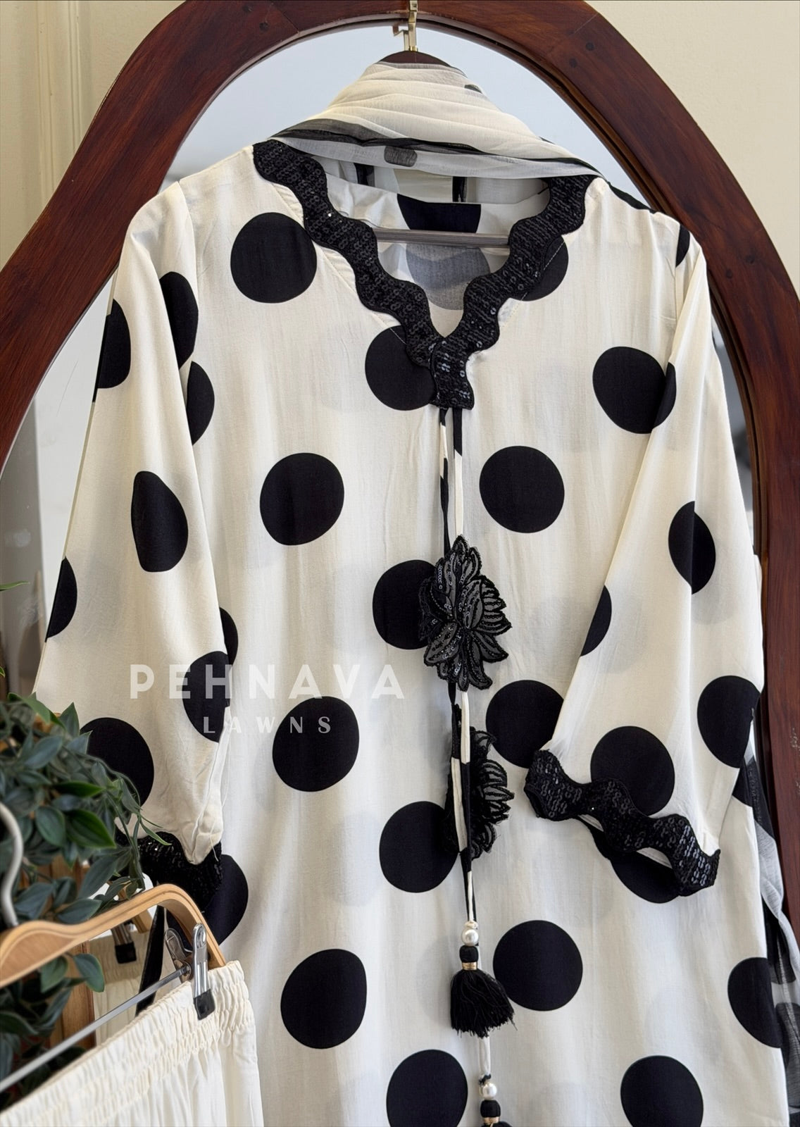 Rayon Polka Dot Printed Suit