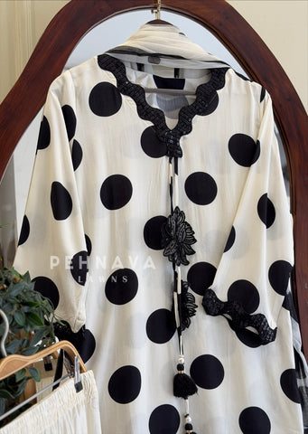 Rayon Polka Dot Printed Suit