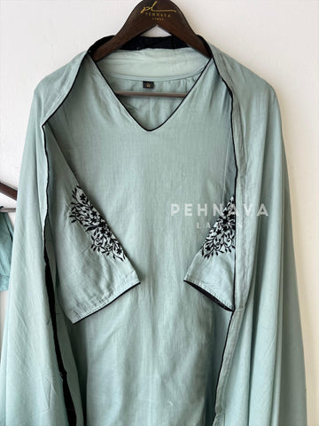 Black Thread Embroidered Suit