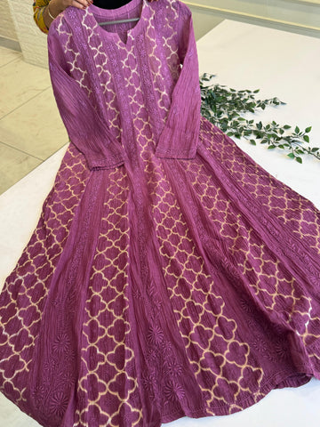 Authentic chikankari Anarkali -Kurta