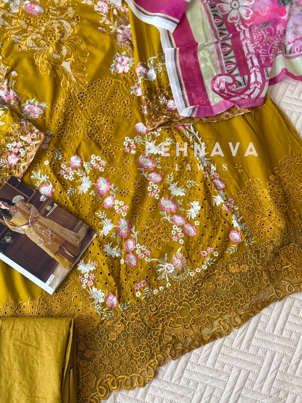 Embroidered Semi Stitched Suit-4218