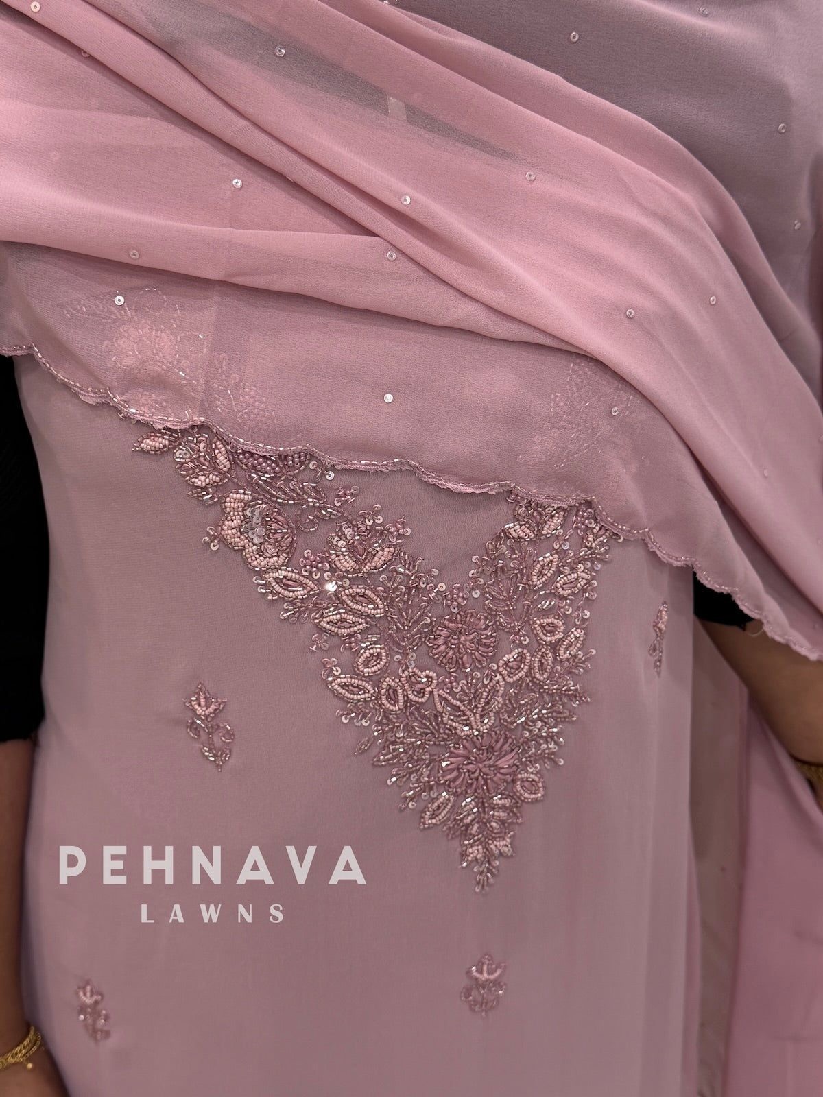 Premium Handworked Chiffon Unstitched Suit-1536