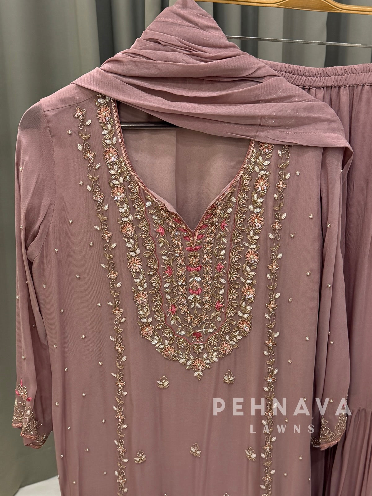 Premium Handworked Chiffon Suit-4326