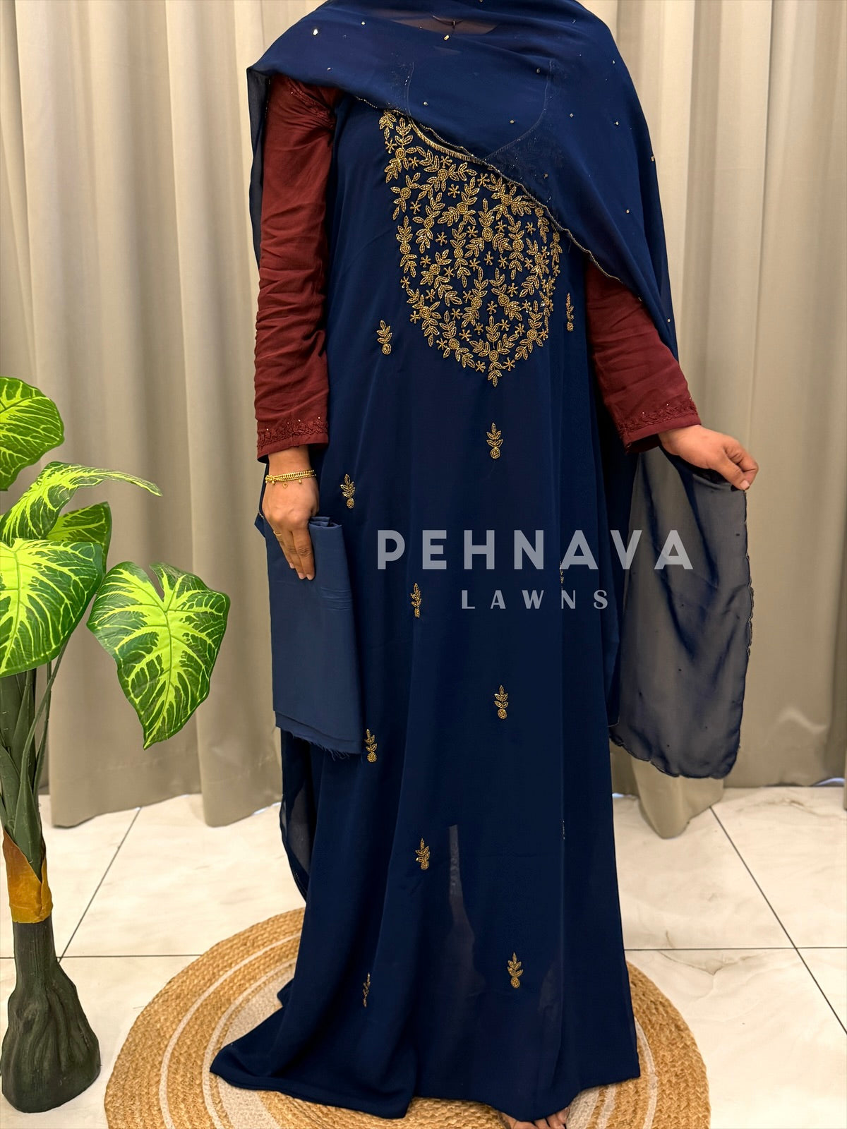 Premium Handworked Chiffon Unstitched Suit-SM-806