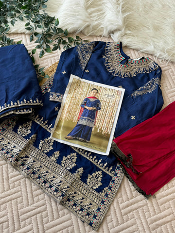 Kids party wear -ready to wear MKS-EF25-27-NAVYBLUE
