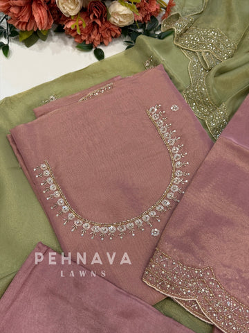 Tissue Handworked Unstitched Suit-302