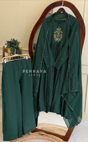 Floral Bead Handworked Suit H-185