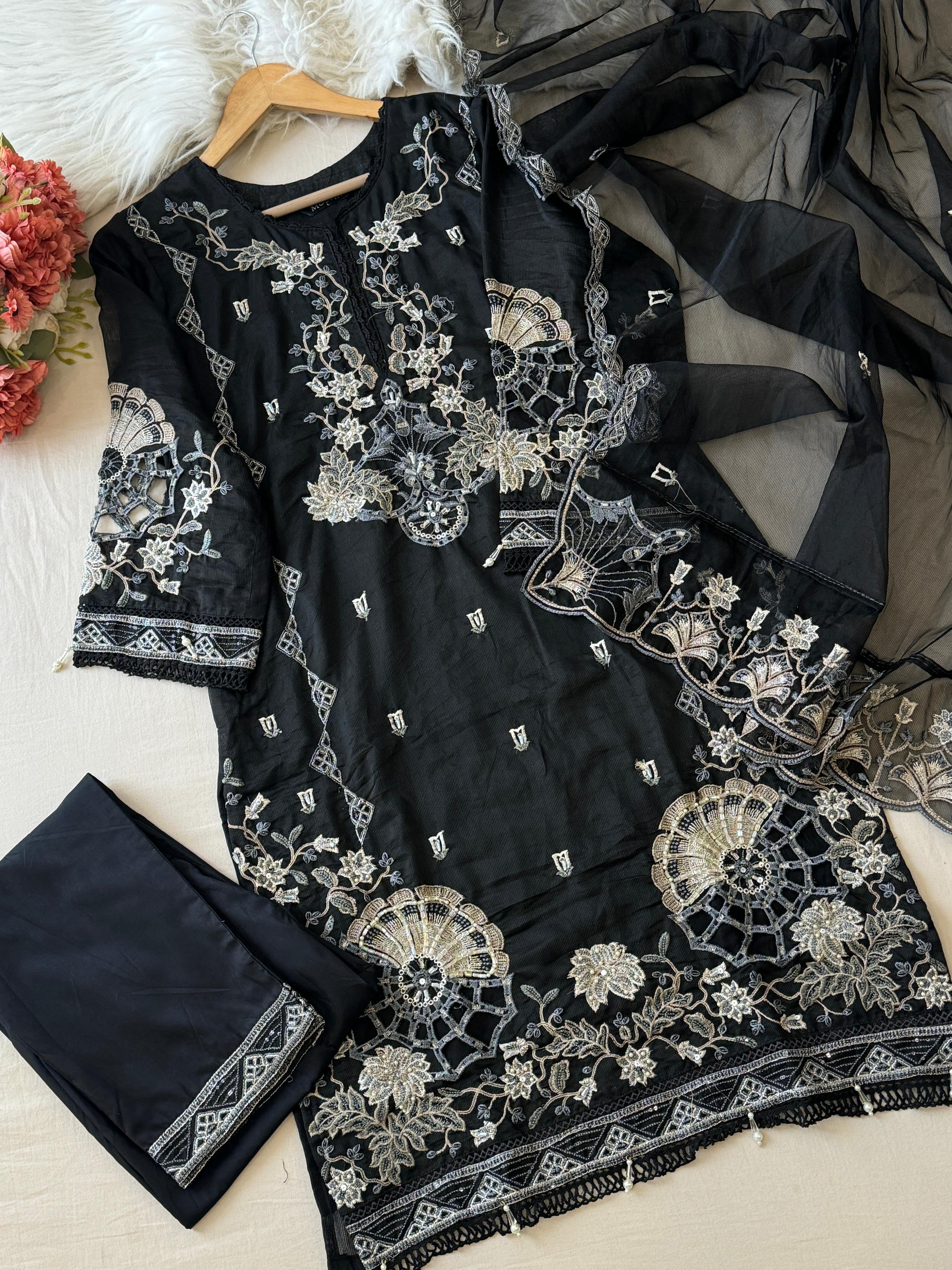 Embroidered Suit Set