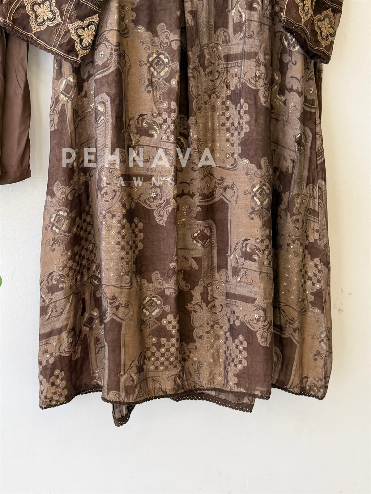Mirror Embellished Printed Suit-13080