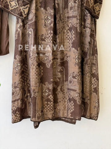 Mirror Embellished Printed Suit-13080