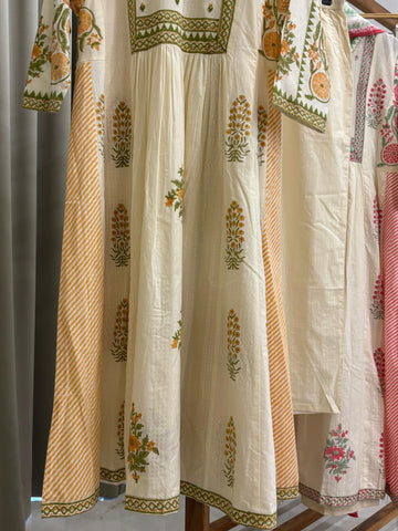 Cotton Floral Anarkali suit-2793